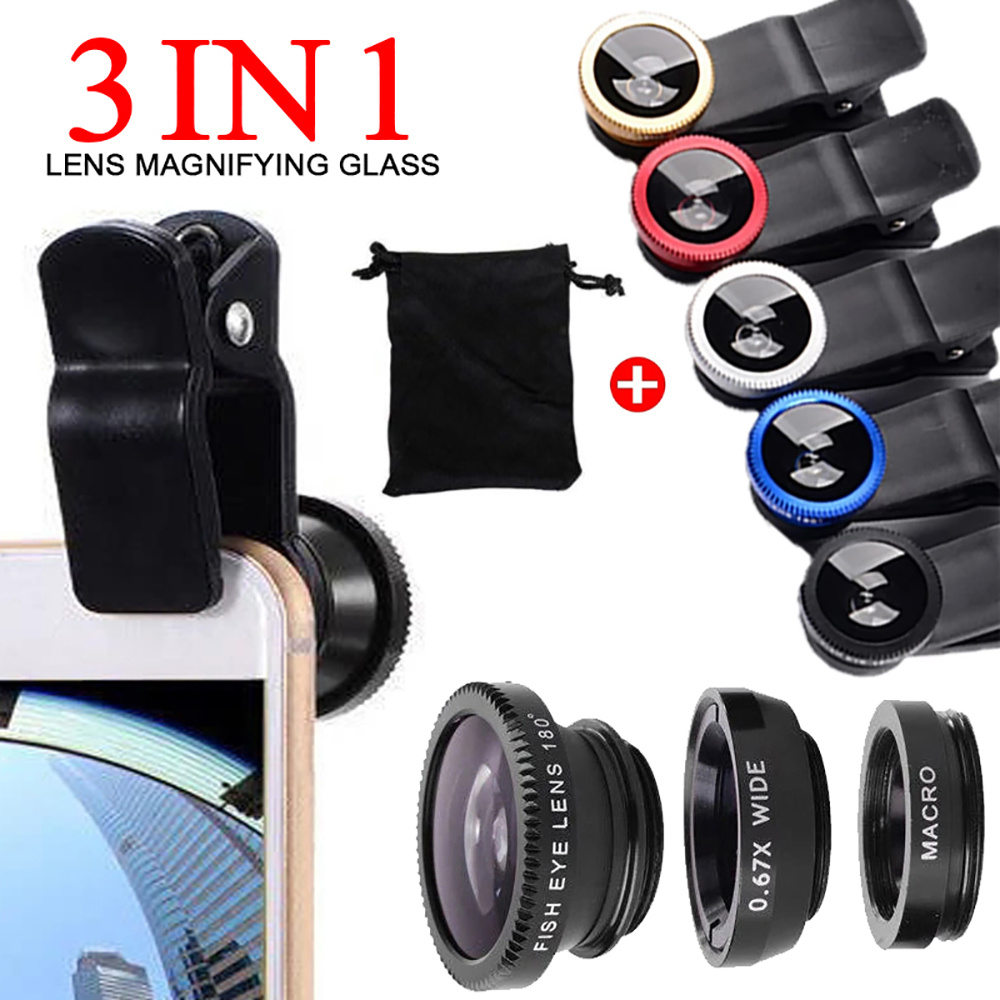 Lens Camera Clip - Evrensel 3'ü 1 Arada Balık Gözü
