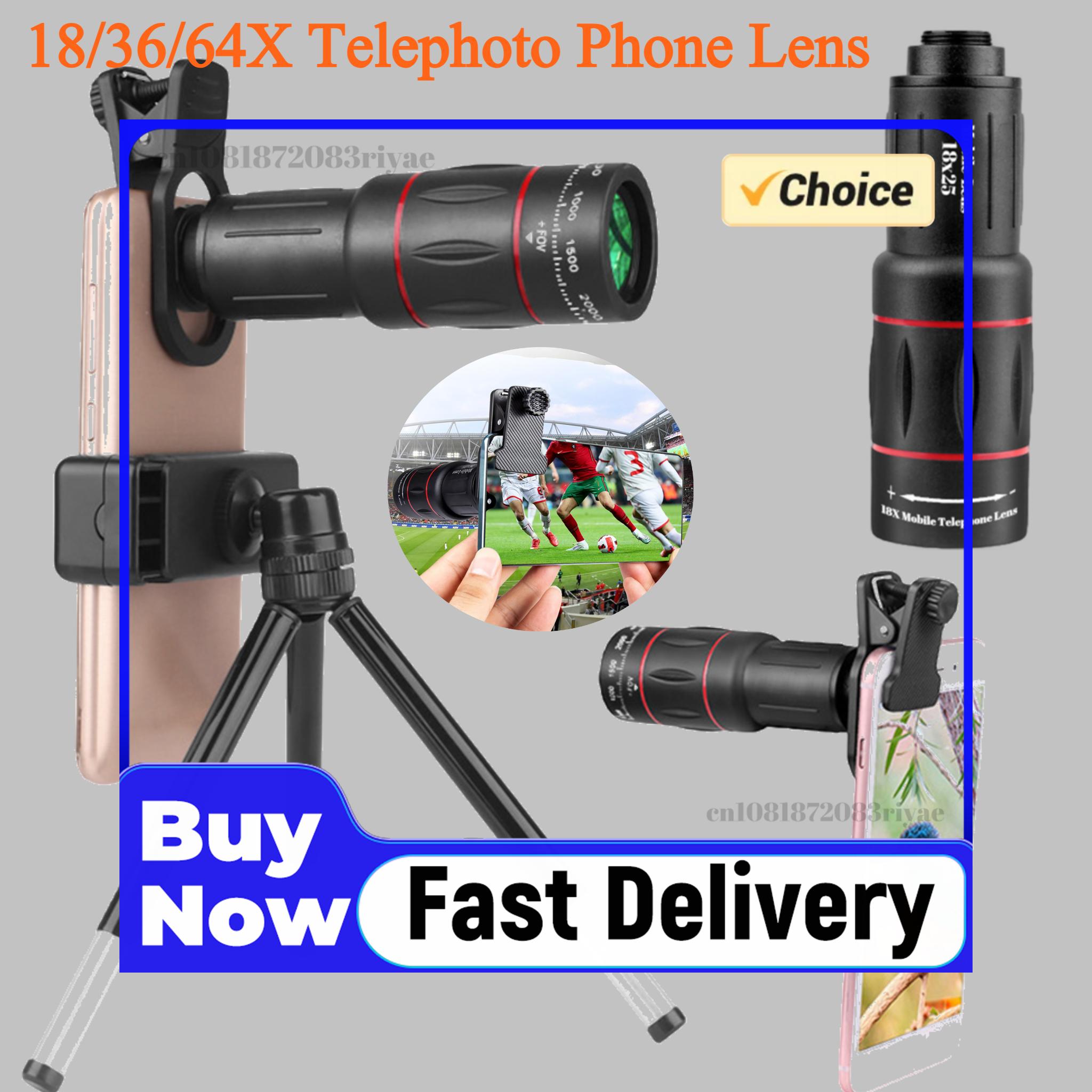 Lens Camera Clip - 18/36/64X Telefoto Telefon Lensi Tripod/Telefon Klipsi