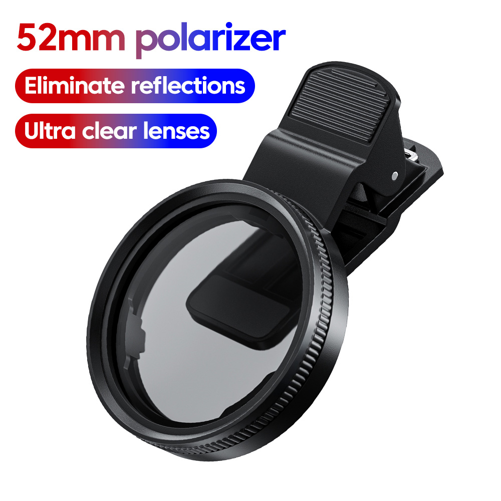 Lens Camera Clip - 52 MM Dairesel Evrensel Taşınabilir Polarize