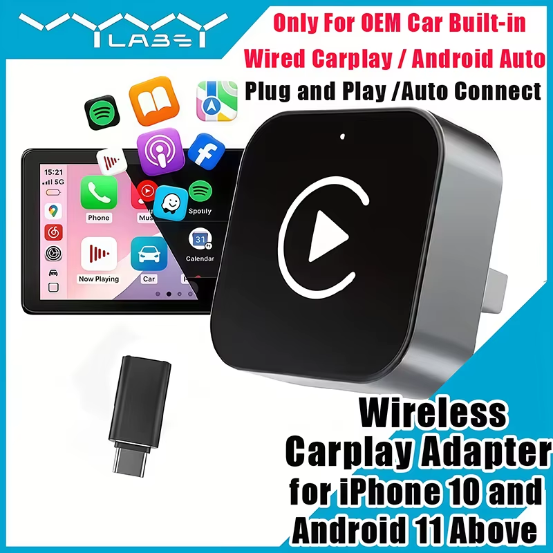 Phone Accessories Business - 2'si 1 arada Kablosuz CarPlay Adaptörü,