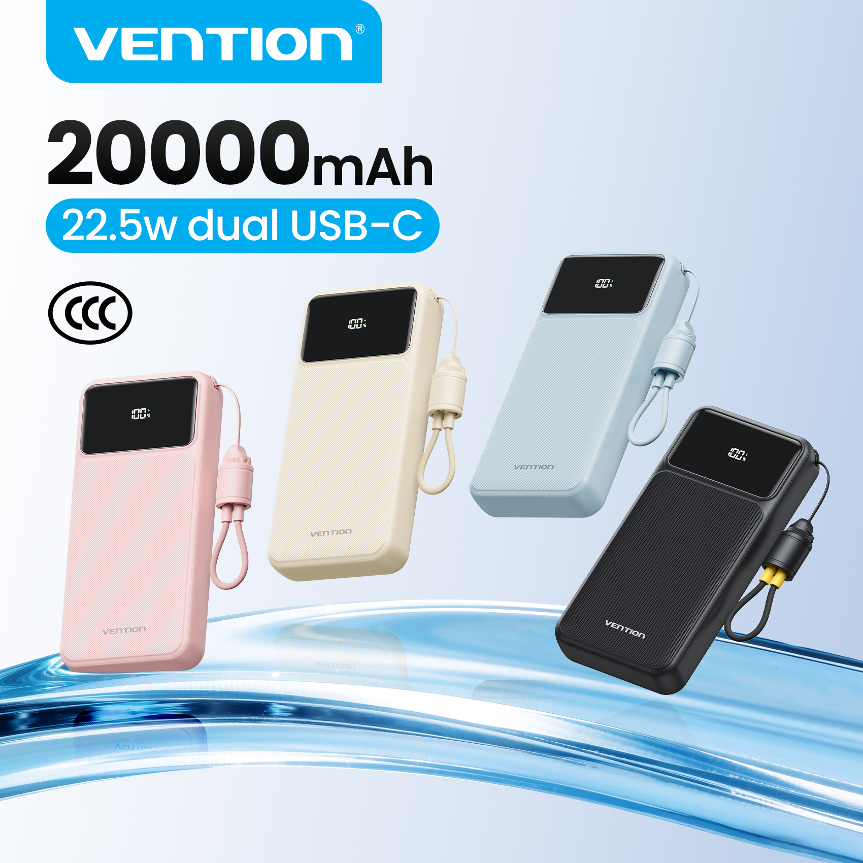 Portable Charger 20000Mah - Vention CCC 20000mAh 22.5W Taşınabilir Hızlı