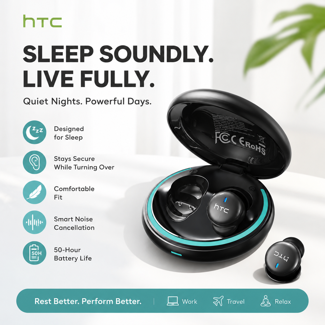 Wireless Earbuds Case - HTC NE92 Kablosuz Bluetooth 6.0 Uyku