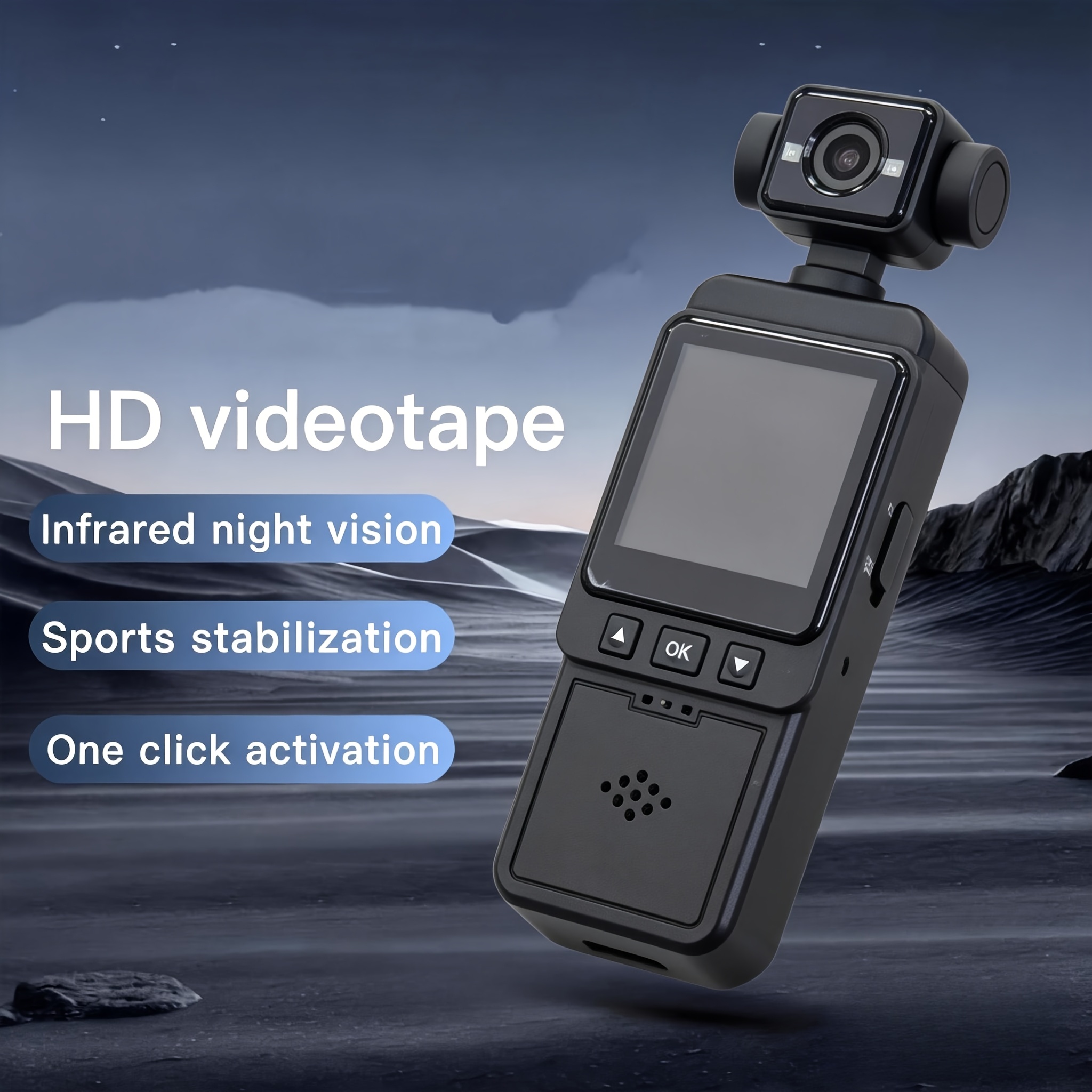 Lens Camera Clip - 2K WiFi Gimbal Aksiyon Kamerası, 360