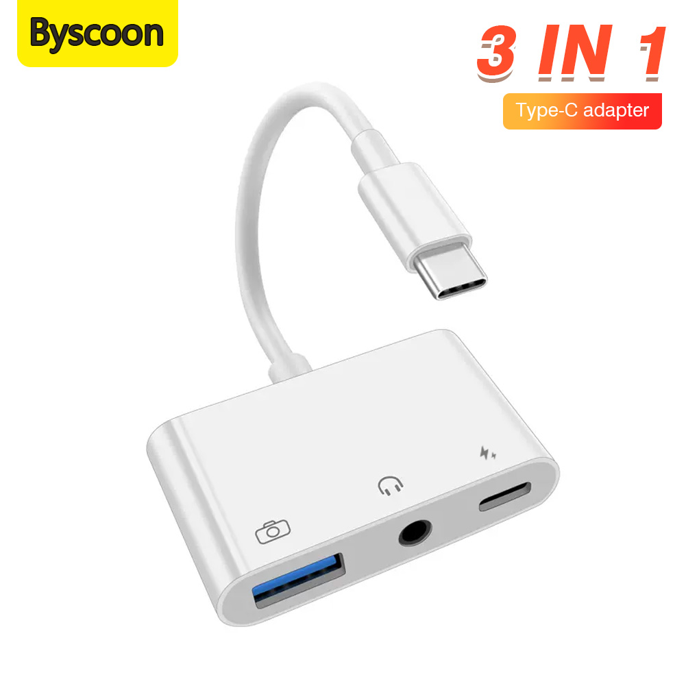 Earphone Splitter Jack - 3'ü 1 Arada Tip C -