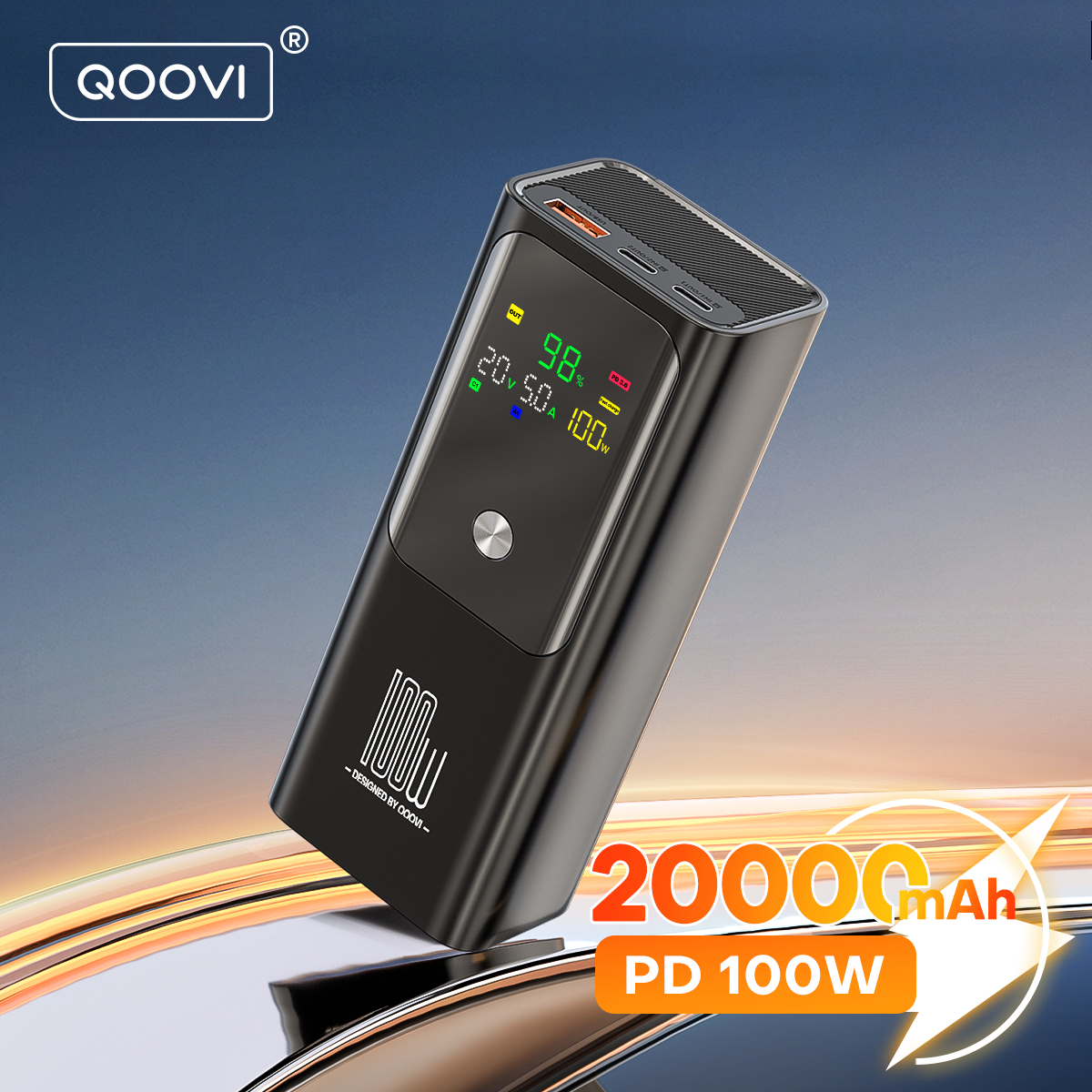 Portable Charger 20000Mah - QOOVI PD 100W güç bankası 20000mAh