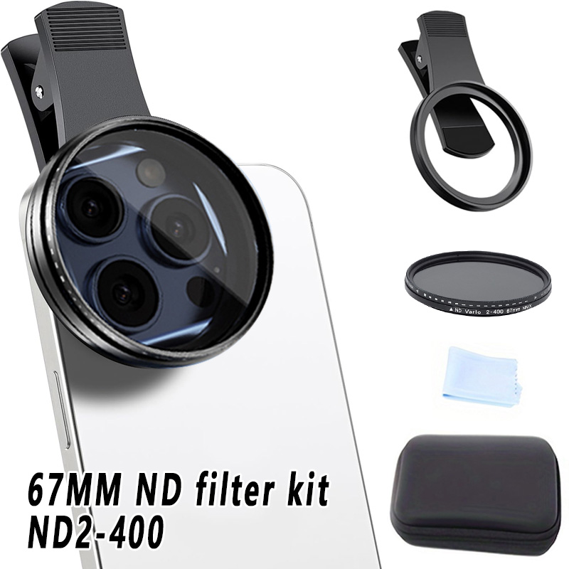 Lens Camera Clip - 67mm Klipsli ND2-400 Telefon Kamera Lens