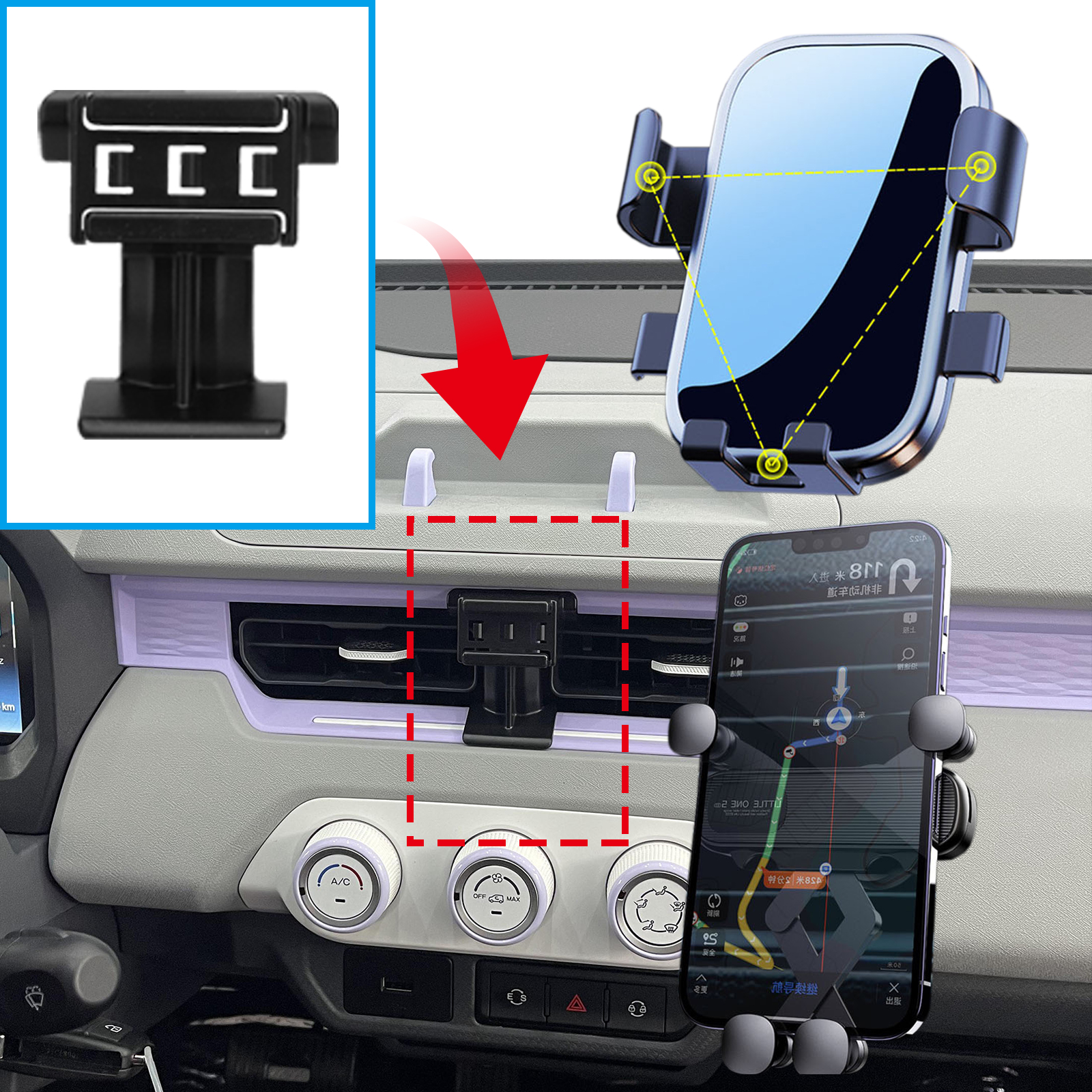 Qq Phone Accessories - Araba cep telefonu tutucu Chery QQ