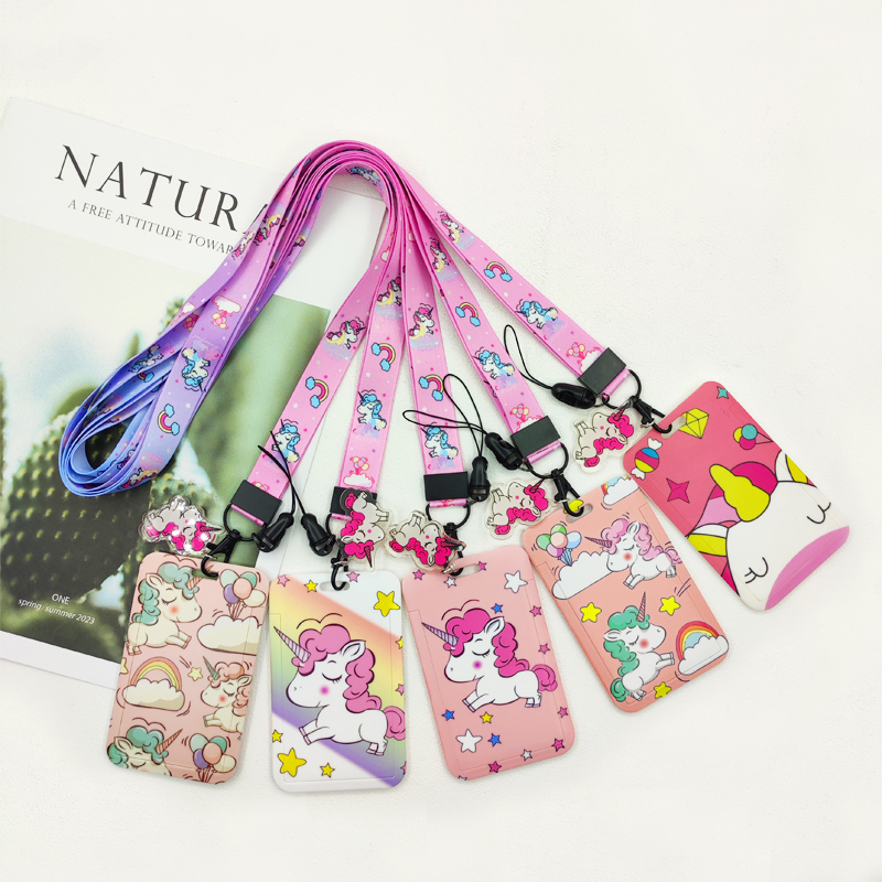 Phone Accessories Business - Sevimli Karikatür Unicorn KIMLIK Kartı Tutucu
