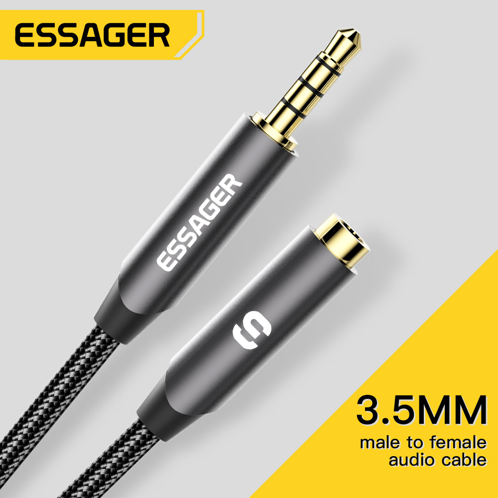 Earphone Splitter Jack - ESSAGER kulaklık uzatma kablosu Jack 3.5mm