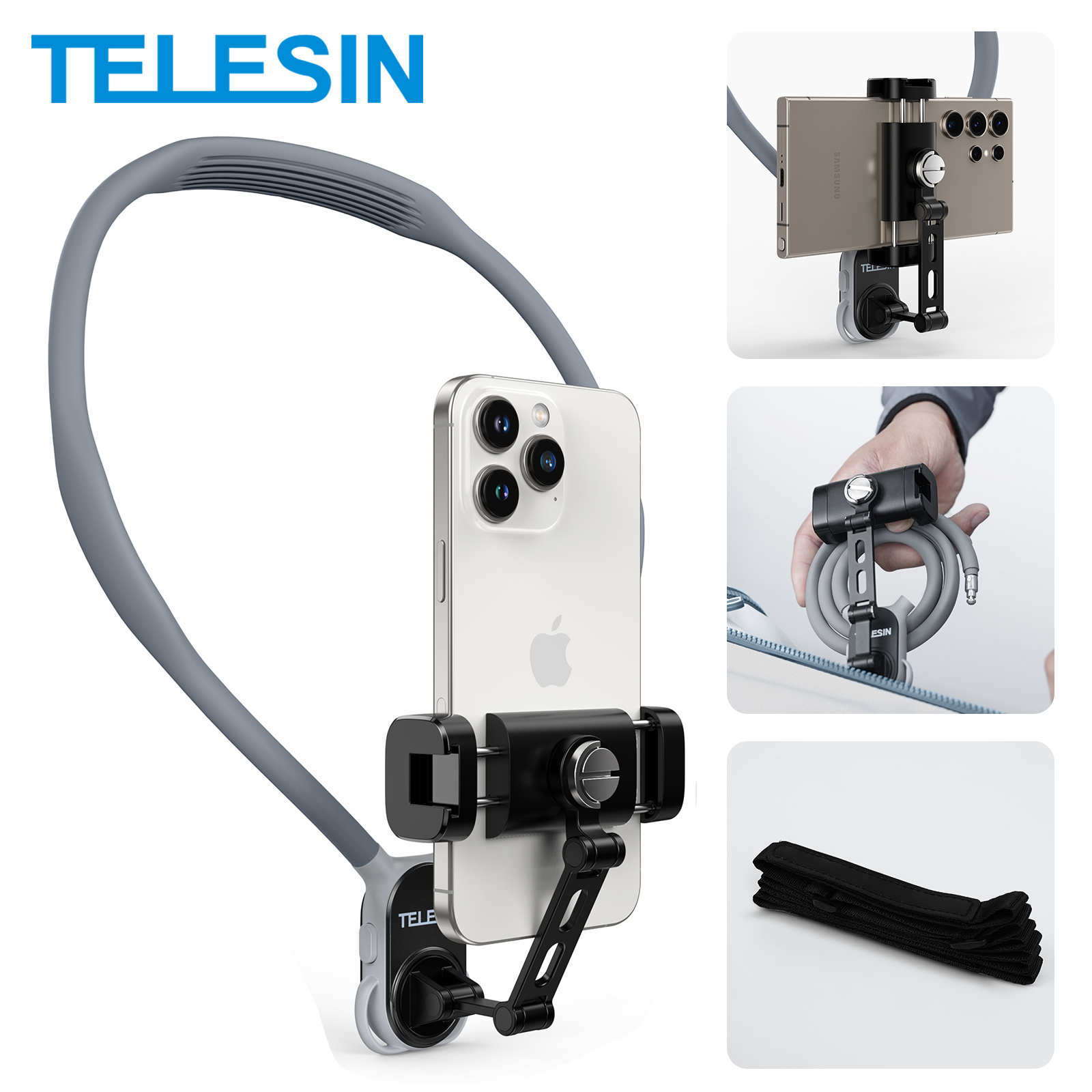 Phone Accessories Business - TELESIN Boyun Montajlı Telefon Klipsi 360°