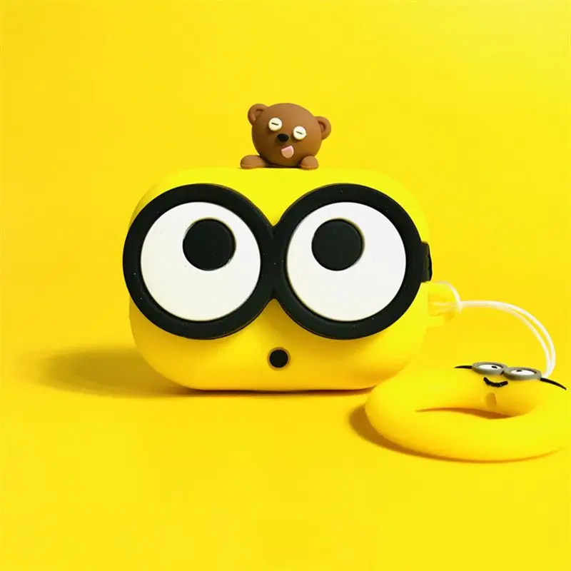 Wireless Earbuds Case - Minionsed Sevimli Karikatür Silikon Kılıf Apple