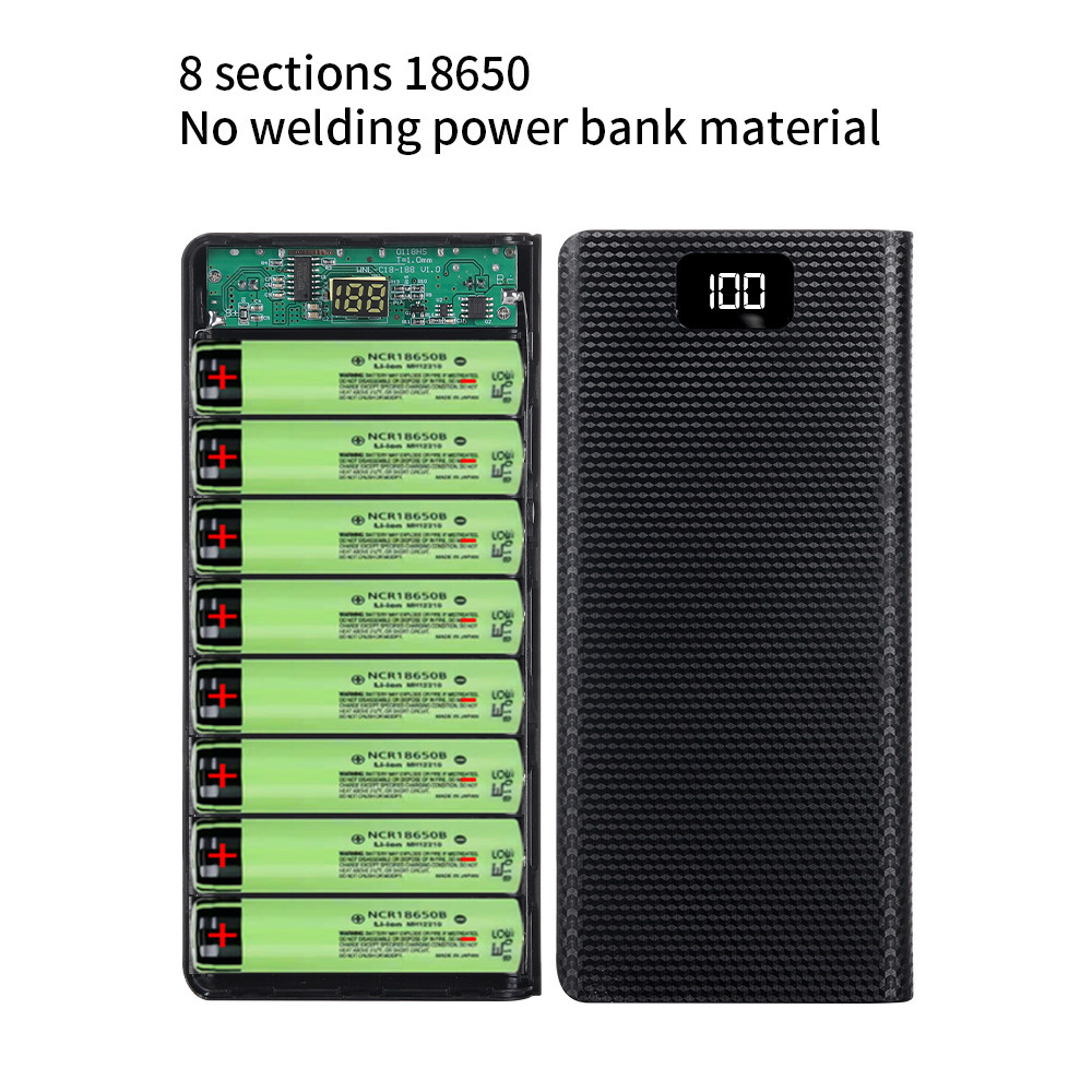 DIY 8*18650 pil taşınabilir gü - Portable Charger 20000Mah incelemesi ve fiyatı