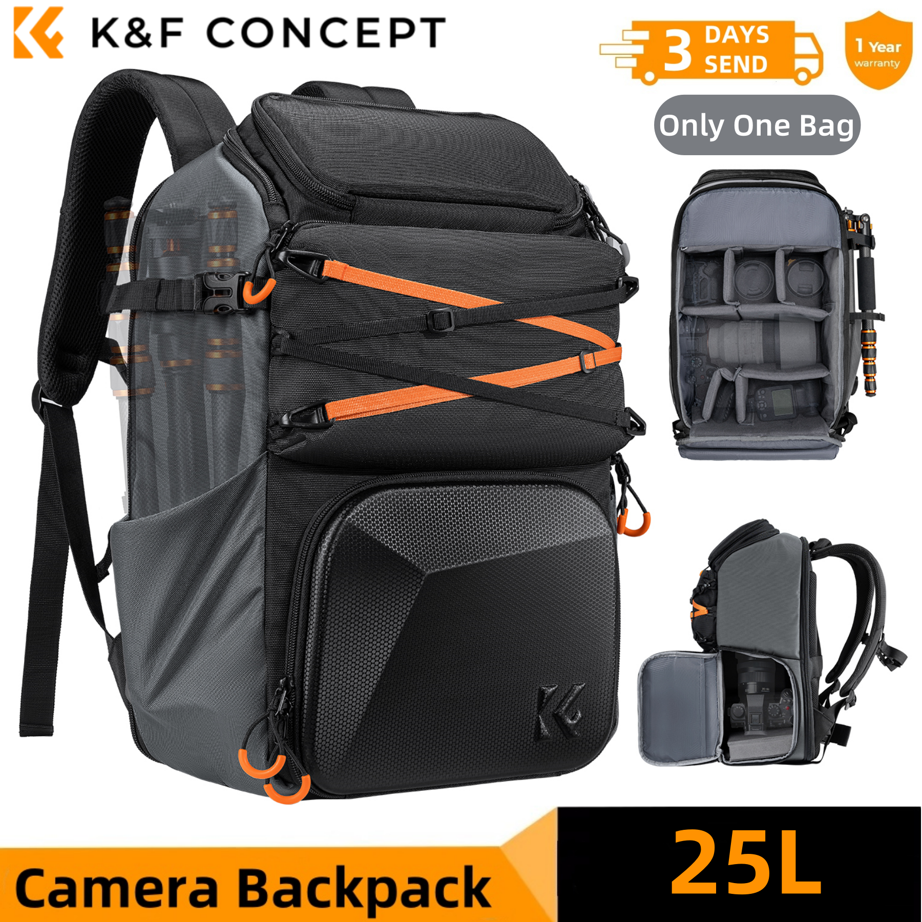K&F CONCEPT 25L Açık Hava Kame - Phone Accessories For Photography incelemesi ve fiyatı