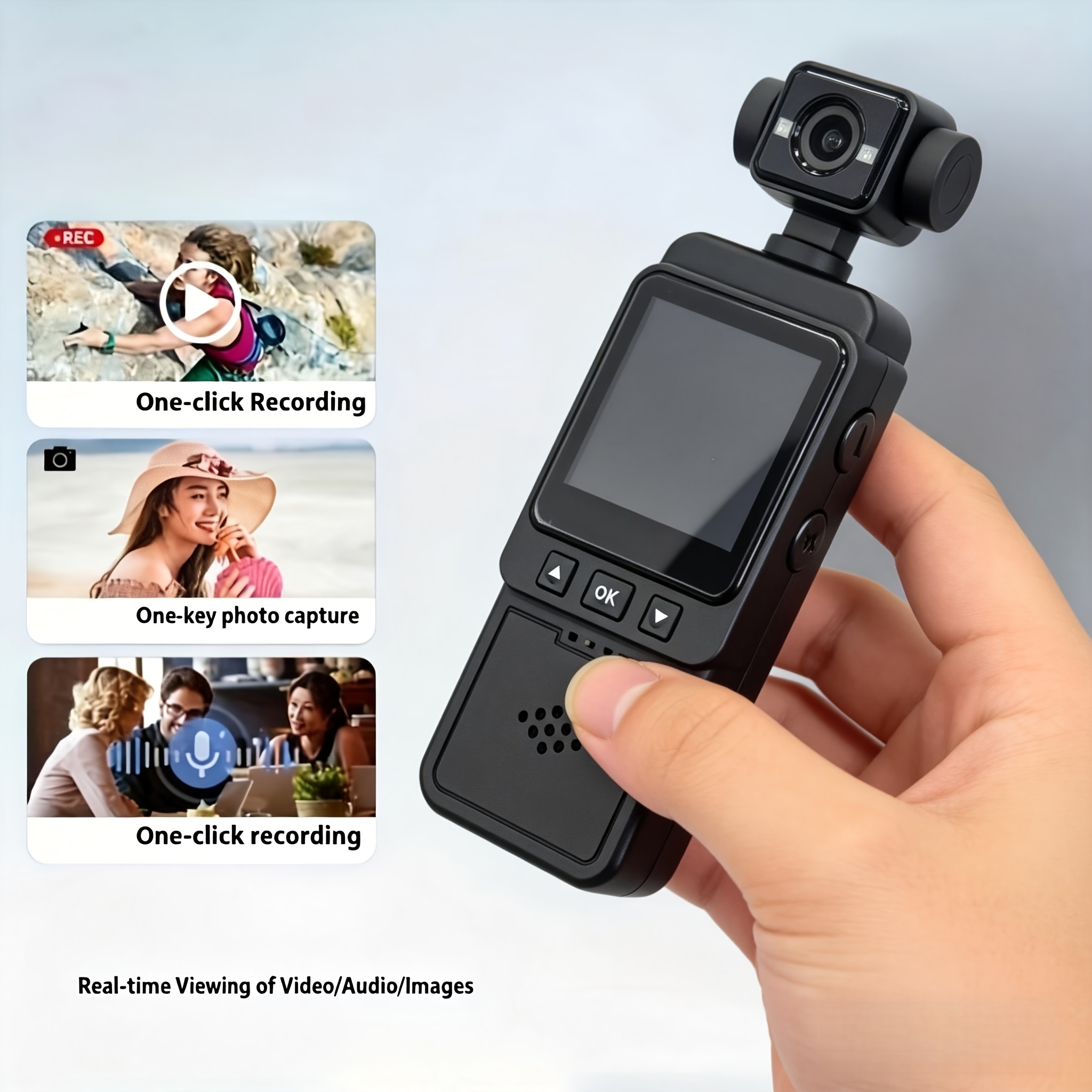 2K WiFi Gimbal Aksiyon Kameras - Lens Camera Clip incelemesi ve fiyatı