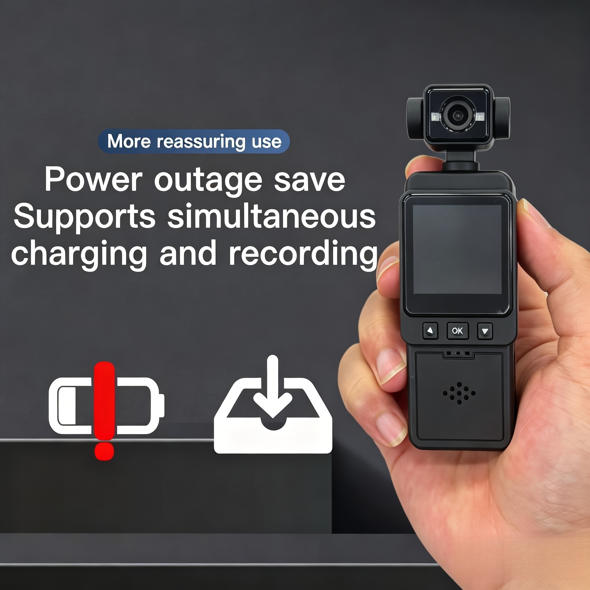 2K WiFi Gimbal Aksiyon Kameras - Lens Camera Clip incelemesi ve fiyatı