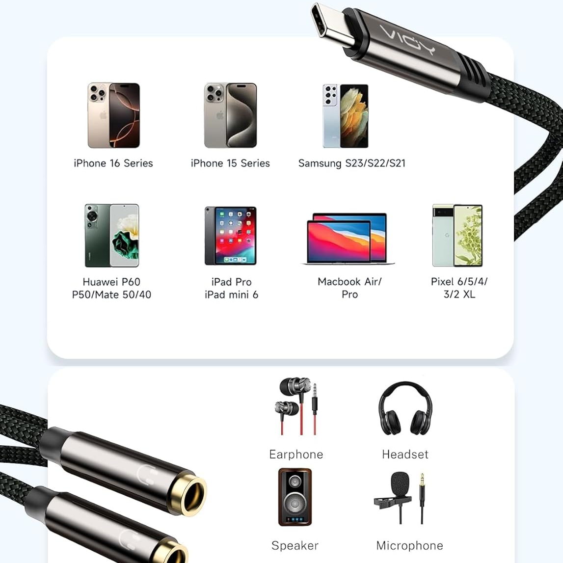 USB C - Çift 3.5mm Dişi Kulakl - Earphone Splitter Jack incelemesi ve fiyatı